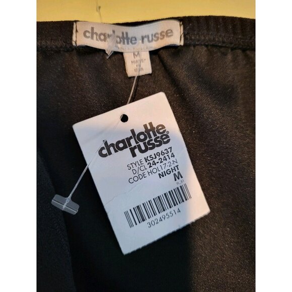 New Deadstock Charlotte Russe Black Strapless Stretchy Jumpsuit Sz M Y2K - Picture 5 of 6